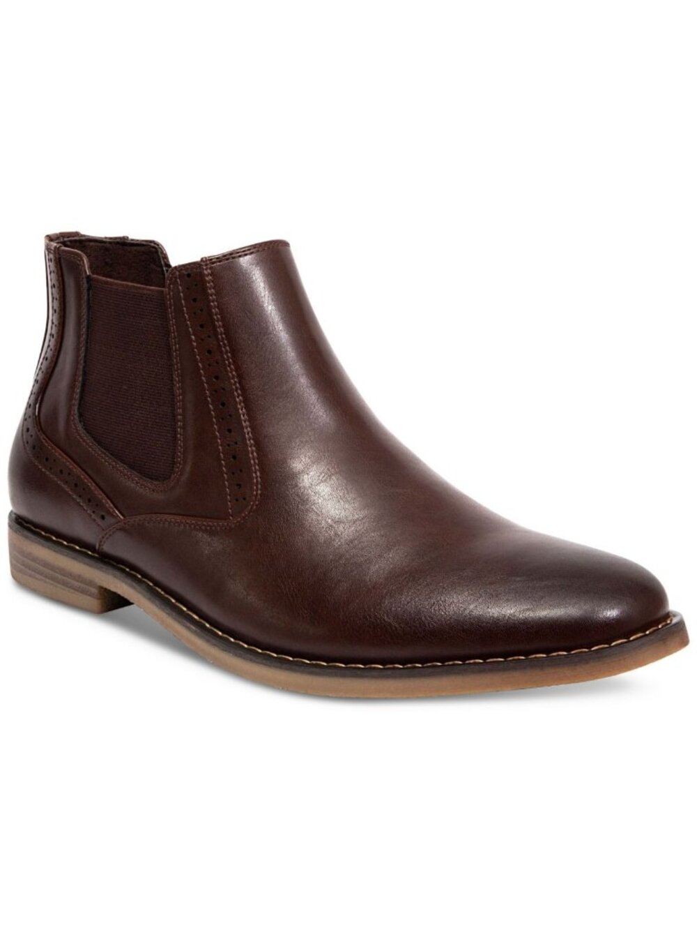 DEER STAGS Mens Malcolm Round Toe Slip On Chelsea Boots Brown Size 10M Defected